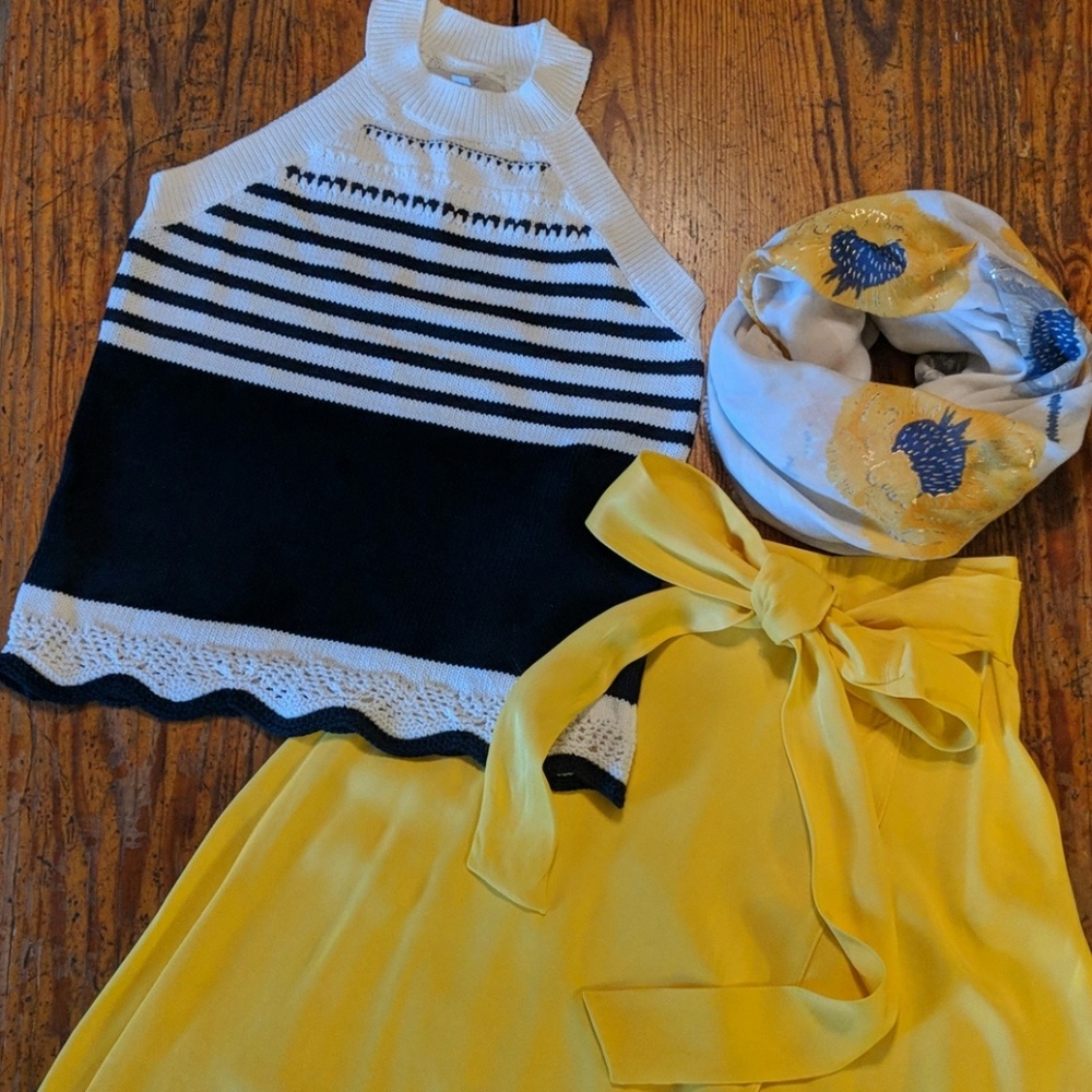 LOFT Striped Halter Sweater